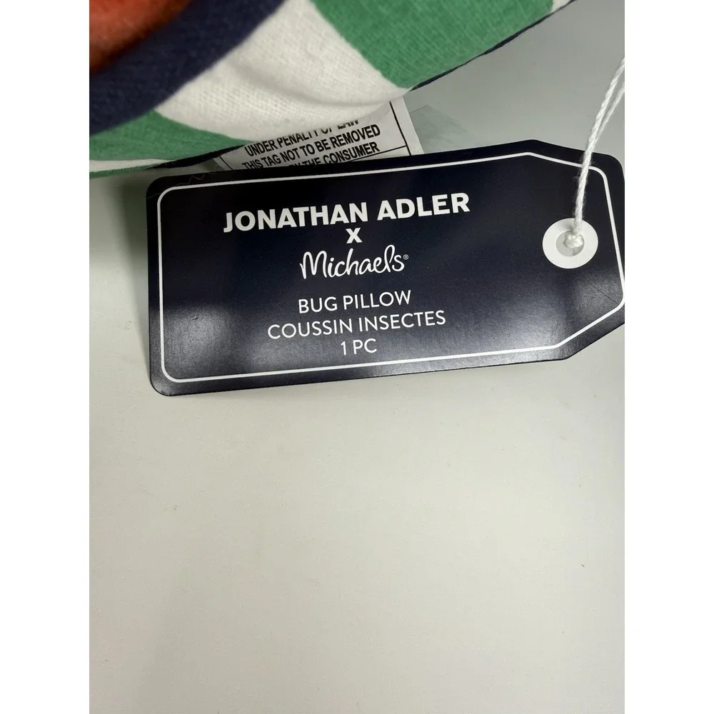 Jonathon Adler Round  Embroidered Beaded Multicolor Last Bug Beatle NWT